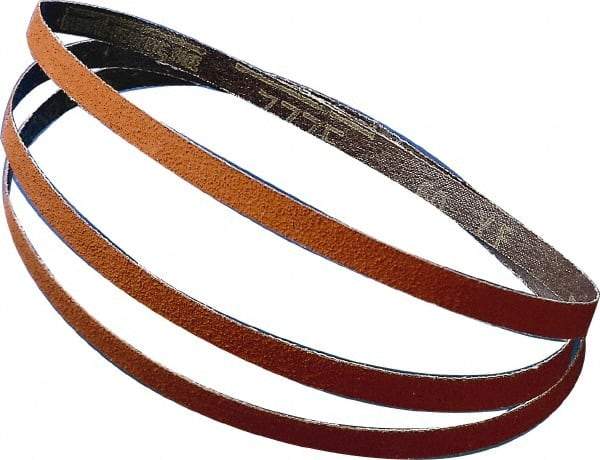 3M - 3" Wide x 132" OAL, 300 Trizact Grit, Aluminum Oxide Abrasive Belt - Aluminum Oxide, Medium, Coated, X Weighted Cloth Backing, Dry, Series CF01A - Americas Industrial Supply
