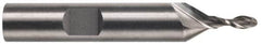 Weldon - 1" Diam, 2-1/4" LOC, 2 Flute High Speed Steel Ball End Mill - Uncoated, Single End, 4-3/4" OAL, 1" Shank Diam, Spiral Flute - Americas Industrial Supply