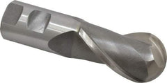Interstate - 1-1/2" Diam, 2-1/2" LOC, 2 Flute High Speed Steel Ball End Mill - Uncoated, Single End, 5" OAL, 1-1/4" Shank Diam, Spiral Flute - Americas Industrial Supply