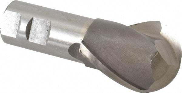 Interstate - 2" Diam, 2-1/2" LOC, 2 Flute High Speed Steel Ball End Mill - Uncoated, Single End, 5" OAL, 1-1/4" Shank Diam, Spiral Flute - Americas Industrial Supply