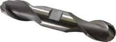 Interstate - 1" Diam, 1-5/8" LOC, 2 Flute High Speed Steel Ball End Mill - Uncoated, Double End, 5-7/8" OAL, 1" Shank Diam, Spiral Flute - Americas Industrial Supply