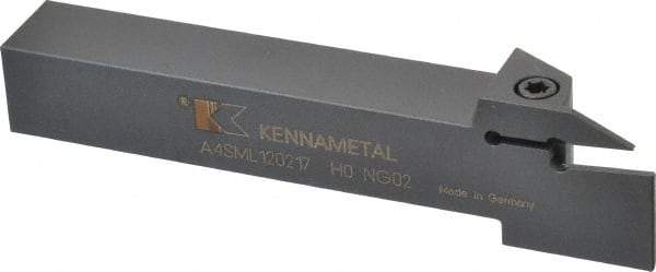 Kennametal - External Thread, 0.67" Max Depth of Cut, 0.079" Min Groove Width, 5" OAL, Left Hand Indexable Grooving Cutoff Toolholder - 3/4" Shank Height x 3/4" Shank Width, A4..02.. Insert Style, A4SM Toolholder Style, Series A4 - Americas Industrial Supply