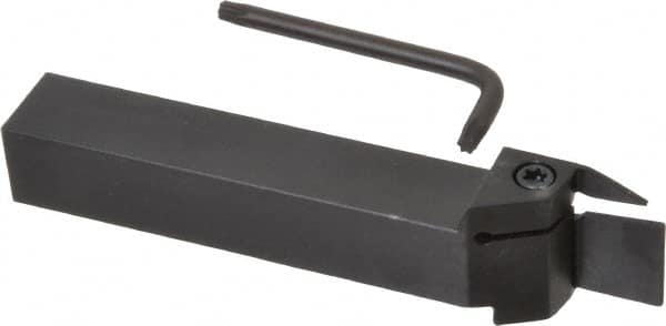 Kennametal - External Thread, 0.67" Max Depth of Cut, 0.079" Min Groove Width, 5" OAL, Right Hand Indexable Grooving Cutoff Toolholder - 3/4" Shank Height x 3/4" Shank Width, A4..02.. Insert Style, A4SM Toolholder Style, Series A4 - Americas Industrial Supply