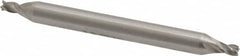 Interstate - 3/32", 5/32" LOC, 3/16" Shank Diam, 2" OAL, 4 Flute, High Speed Steel Square End Mill - Double End, Uncoated, Spiral Flute, Centercutting, Right Hand Cut, Right Hand Flute - Americas Industrial Supply