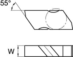 Kennametal - 3NBD Grade K313, 4.95mm Cutting Width Carbide Grooving Insert - Right Hand, Uncoated - Americas Industrial Supply