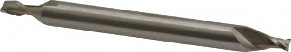 Interstate - 7/64", 5/32" LOC, 3/16" Shank Diam, 2" OAL, 2 Flute, High Speed Steel Square End Mill - Double End, Uncoated, Spiral Flute, 30° Helix, Centercutting, Right Hand Cut, Right Hand Flute - Americas Industrial Supply