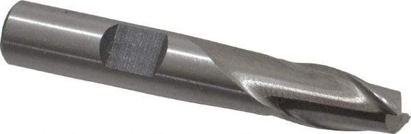 Interstate - 9mm, 9/16" LOC, 3/8" Shank Diam, 2-5/16" OAL, 2 Flute, Cobalt Square End Mill - Single End, Uncoated, Spiral Flute, Centercutting, Right Hand Cut, Right Hand Flute - Americas Industrial Supply
