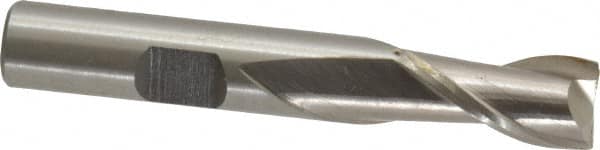 Interstate - 10mm, 13/16" LOC, 3/8" Shank Diam, 2-1/2" OAL, 2 Flute, Cobalt Square End Mill - Single End, Uncoated, Spiral Flute, Centercutting, Right Hand Cut, Right Hand Flute - Americas Industrial Supply