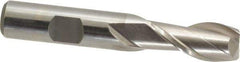 Interstate - 13mm, 1-1/8" LOC, 1/2" Shank Diam, 3-1/8" OAL, 2 Flute, Cobalt Square End Mill - Single End, Uncoated, Spiral Flute, Centercutting, Right Hand Cut, Right Hand Flute - Americas Industrial Supply