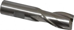 Interstate - 22mm, 1-1/2" LOC, 3/4" Shank Diam, 3-3/4" OAL, 2 Flute, Cobalt Square End Mill - Single End, Uncoated, Spiral Flute, Centercutting, Right Hand Cut, Right Hand Flute - Americas Industrial Supply