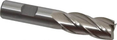 Interstate - 18mm, 1-5/8" LOC, 5/8" Shank Diam, 3-3/4" OAL, 4 Flute, Cobalt Square End Mill - Single End, Uncoated, Spiral Flute, 30° Helix, Centercutting, Right Hand Cut, Right Hand Flute - Americas Industrial Supply