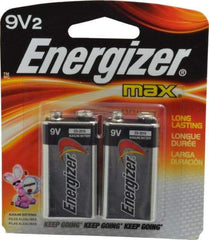 Energizer - Size 9V, Alkaline, 2 Pack, Standard Battery - 9 Volts, Miniature Snap Terminal, 6LR61, ANSI, IEC Regulated - Americas Industrial Supply