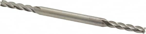 Interstate - 9/64", 3/4" LOC, 3/16" Shank Diam, 3-1/8" OAL, 4 Flute, High Speed Steel Square End Mill - Double End, Uncoated, Spiral Flute, Centercutting, Right Hand Cut, Right Hand Flute - Americas Industrial Supply
