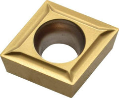 Kennametal - CCMT32.50.5 LF Grade KT315 Cermet Turning Insert - TiN/TiCN/TiN Finish, 80° Diamond, 3/8" Inscr Circle, 5/32" Thick, 0.0079" Corner Radius - Americas Industrial Supply