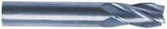 SGS - 7/8", 1-1/2" LOC, 7/8" Shank Diam, 4" OAL, 4 Flute, Solid Carbide Square End Mill - Single End, Uncoated, Spiral Flute, 30° Helix, Centercutting, Right Hand Cut, Right Hand Flute, Series 1 - Americas Industrial Supply