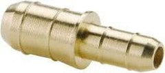Parker - 11/64 x 3/8" Tube ID, Metal Barbed Union Tube Reducer - Brass, 1/4 x 1/2" Tube OD - Americas Industrial Supply