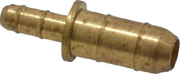Parker - 3/32 x 11/64" Tube ID, Metal Barbed Union Tube Reducer - Brass, 1/4 x 5/32" Tube OD - Americas Industrial Supply