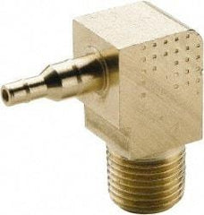 Parker - 3/32 x 11/64" Tube ID, 1/8-27 Thread, Metal Barbed Tube Fitting - Brass, 5/32 x 1/4" Tube OD - Americas Industrial Supply