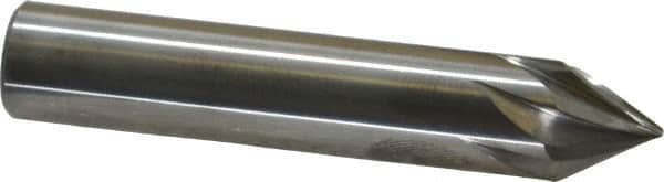 Made in USA - 3/8" Shank Diam, 7 Flute 60° Solid Carbide Countersink - Bright Finish, 2" OAL, Right Hand Cut - Americas Industrial Supply