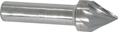 Made in USA - 1/2" Shank Diam, 9 Flute 60° Solid Carbide Countersink - Bright Finish, 2-1/2" OAL, Right Hand Cut - Americas Industrial Supply