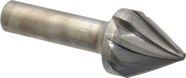 Made in USA - 1/2" Shank Diam, 9 Flute 60° Solid Carbide Countersink - Americas Industrial Supply