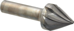 Made in USA - 1/2" Shank Diam, 9 Flute 60° Solid Carbide Countersink - Americas Industrial Supply