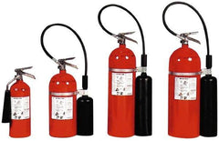 Kidde - 20 Lb, 10-B:C Rated, Carbon Dioxide Fire Extinguisher - 8" Diam x 26" High, 850 psi, 8' Discharge in 17 sec, Rechargeable, Aluminum Cylinder - Americas Industrial Supply