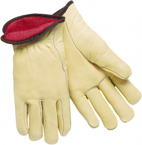 MCR Safety - Size S General Protection Work Gloves - For Work & Driver, Uncoated, Natural/Red, Paired - Americas Industrial Supply