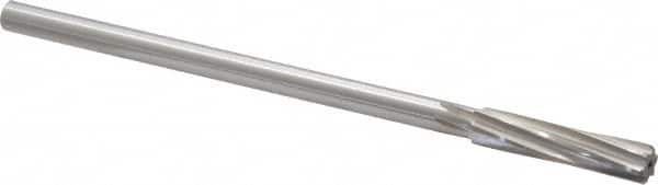 Alvord Polk - 3/8" High Speed Steel 6 Flute Chucking Reamer - Spiral Flute, 0.3105" Straight Shank, 1-3/4" Flute Length, 7" OAL - Americas Industrial Supply