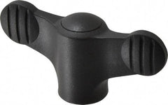 KIPP - 5/16-18 Hole Thread, 2.95" Head Length, Thermoplastic, Tapped Bar / Wing Knob - 0.55" Hole Depth, 1.38" Hub Diam, 0.65" Hub Height, Black - Americas Industrial Supply