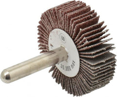 Camel Grinding Wheels - 1-1/2" Diam x 1/2" Face Width, Medium Aluminum Oxide Coated Mounted Flap Wheel - 1/4" Shank Mount, 60 Grit, 30,000 Max RPM - Americas Industrial Supply