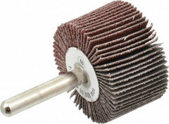Camel Grinding Wheels - 1-1/2" Diam x 1" Face Width, Medium Aluminum Oxide Coated Mounted Flap Wheel - 1/4" Shank Mount, 60 Grit, 30,000 Max RPM - Americas Industrial Supply