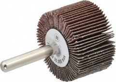 Camel Grinding Wheels - 1-1/2" Diam x 1" Face Width, Medium Aluminum Oxide Coated Mounted Flap Wheel - 1/4" Shank Mount, 80 Grit, 30,000 Max RPM - Americas Industrial Supply