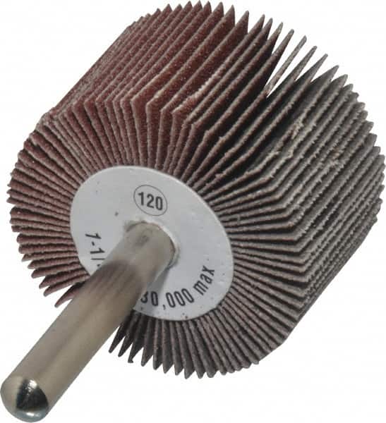 CGW Abrasives - 1-1/2" Diam x 1" Face Width, Fine Aluminum Oxide Coated Mounted Flap Wheel - Americas Industrial Supply