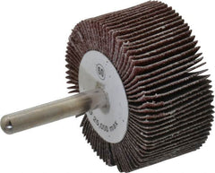 Camel Grinding Wheels - 2" Diam x 1" Face Width, Medium Aluminum Oxide Coated Mounted Flap Wheel - 1/4" Shank Mount, 60 Grit, 25,000 Max RPM - Americas Industrial Supply