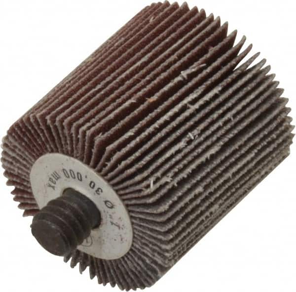 Camel Grinding Wheels - 1" Diam x 1" Face Width, Very Fine Aluminum Oxide Coated Mounted Flap Wheel - 1/4-20 Threaded Mount, 180 Grit, 30,000 Max RPM - Americas Industrial Supply