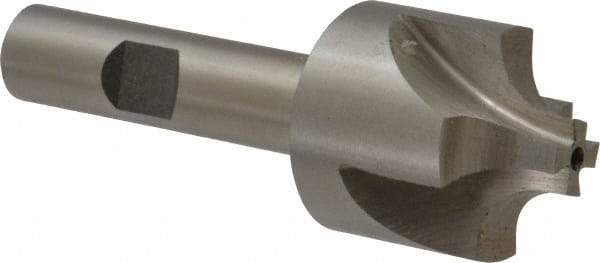 Interstate - 9/32" Radius, 1-1/8" Mill Diam, 4 Flute High Speed Steel Corner Rounding End Mill - Single End, Uncoated, 3-1/4" OAL, 1/2" Shank Diam - Americas Industrial Supply