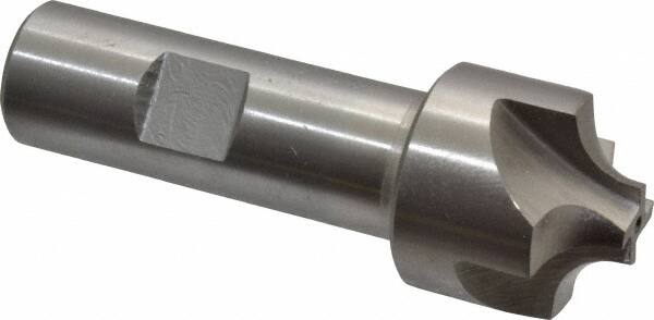 Interstate - 9/32" Radius, 1-1/8" Mill Diam, 4 Flute High Speed Steel Corner Rounding End Mill - Single End, Uncoated, 3-1/4" OAL, 3/4" Shank Diam - Americas Industrial Supply