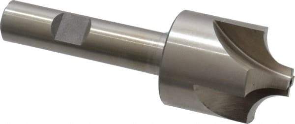Interstate - 11/32" Radius, 1-1/8" Mill Diam, 4 Flute High Speed Steel Corner Rounding End Mill - Single End, Uncoated, 3-1/2" OAL, 1/2" Shank Diam - Americas Industrial Supply