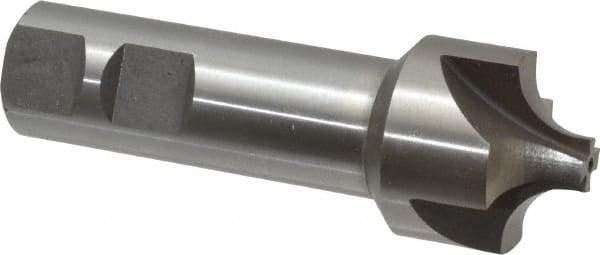 Interstate - 3/8" Radius, 1-1/4" Mill Diam, 4 Flute High Speed Steel Corner Rounding End Mill - Single End, Uncoated, 3-3/4" OAL, 7/8" Shank Diam - Americas Industrial Supply