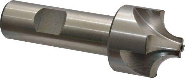 Interstate - 13/32" Radius, 1-1/4" Mill Diam, 4 Flute High Speed Steel Corner Rounding End Mill - Single End, Uncoated, 3-1/2" OAL, 3/4" Shank Diam - Americas Industrial Supply