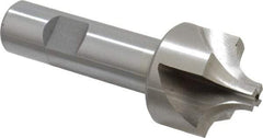 Interstate - 15/32" Radius, 1-3/8" Mill Diam, 4 Flute High Speed Steel Corner Rounding End Mill - Single End, Uncoated, 3-3/4" OAL, 3/4" Shank Diam - Americas Industrial Supply