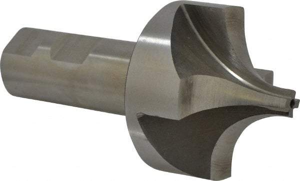 Interstate - 13/16" Radius, 2-1/4" Mill Diam, 4 Flute High Speed Steel Corner Rounding End Mill - Single End, Uncoated, 4-5/16" OAL, 1" Shank Diam - Americas Industrial Supply