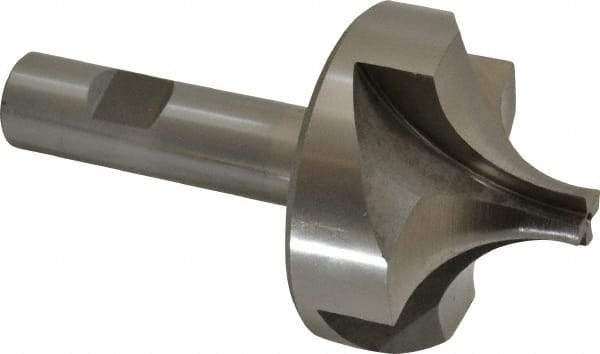 Interstate - 27/32" Radius, 2-1/2" Mill Diam, 4 Flute High Speed Steel Corner Rounding End Mill - Single End, Uncoated, 4-1/2" OAL, 3/4" Shank Diam - Americas Industrial Supply