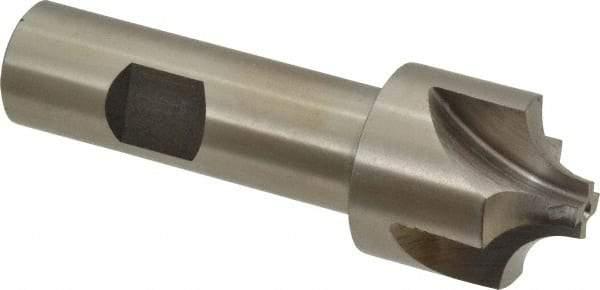 Interstate - 11/32" Radius, 1-1/8" Mill Diam, 4 Flute High Speed Steel Corner Rounding End Mill - Single End, Uncoated, 3-1/2" OAL, 3/4" Shank Diam - Americas Industrial Supply