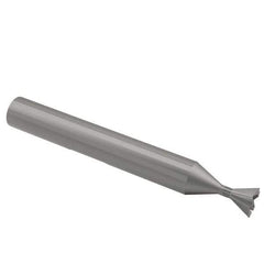 Interstate - 3/8" Diam x 3/16" Width of Cut, 45° Included Angle, High Speed Steel Dovetail Cutter - 3/8" Shank Diam, 1-15/16" Shank Length, 2-1/8" Overall Length - Americas Industrial Supply