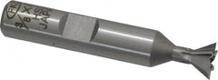 Interstate - 3/8" Diam x 3/16" Width of Cut, 60° Included Angle, High Speed Steel Dovetail Cutter - 3/8" Shank Diam, 2-1/8" Overall Length, Uncoated - Americas Industrial Supply