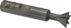 Interstate - 1/2" Diam x 1/4" Width of Cut, 60° Included Angle, High Speed Steel Dovetail Cutter - 3/8" Shank Diam, 2-1/8" Overall Length, Uncoated - Americas Industrial Supply