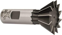 Interstate - 1-7/8" Diam x 13/16" Width of Cut, 60° Included Angle, High Speed Steel Dovetail Cutter - 7/8" Shank Diam, 3-1/4" Overall Length, Uncoated - Americas Industrial Supply