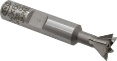 Interstate - 1/2" Diam x 7/32" Width of Cut, 60° Included Angle, Cobalt Dovetail Cutter - 3/8" Shank Diam, 2-1/8" Overall Length, Uncoated - Americas Industrial Supply